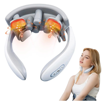 Masseur Cervical Électrique — Soulagement Rapide des Douleurs au Cou | Lumière Rouge + Chaleur